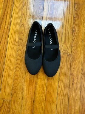AEROSOLES Black Slip-On Mary Jane Flats